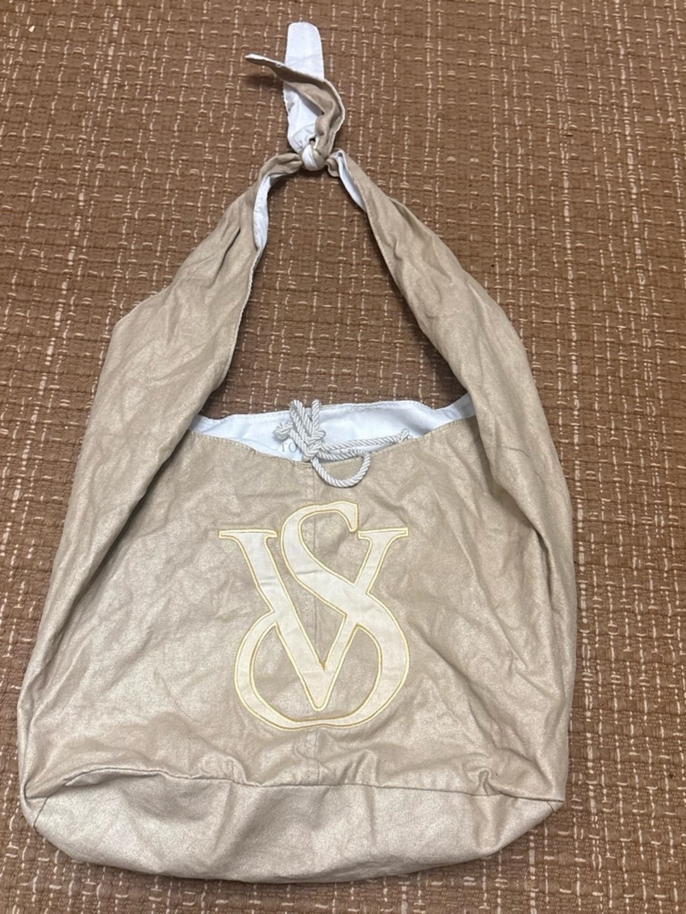 Victoria's Secret Beige Shoulder Hobo with Logo